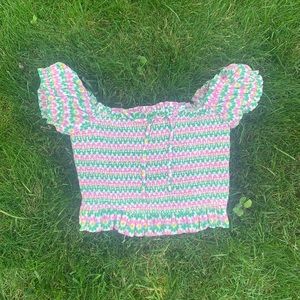 Zara Smocked Crop Top